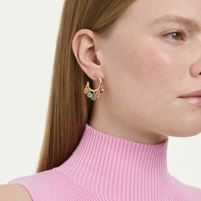 Boucles d'oreilles créoles Swarovski Imber en métal doré et oxyde de zirconium