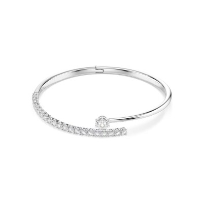 Bracelet jonc Swarovski Matrix en métal rhodié et oxyde de zirconium, taille L