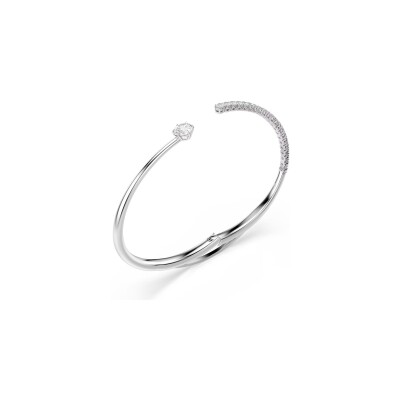 Bracelet jonc Swarovski Matrix en métal rhodié et oxyde de zirconium, taille L