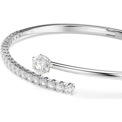 Bracelet jonc Swarovski Matrix en métal rhodié et oxyde de zirconium, taille L