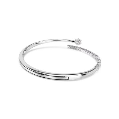 Bracelet jonc Swarovski Matrix en métal rhodié et oxyde de zirconium, taille S