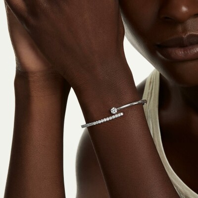 Bracelet jonc Swarovski Matrix en métal rhodié et oxyde de zirconium, taille M