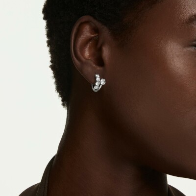 Boucles d'oreilles créoles Swarovski Matrix en métal rhodié et oxyde de zirconium