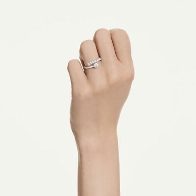 Bague Swarovski Matrix en métal rhodié et oxyde de zirconium, taille 52