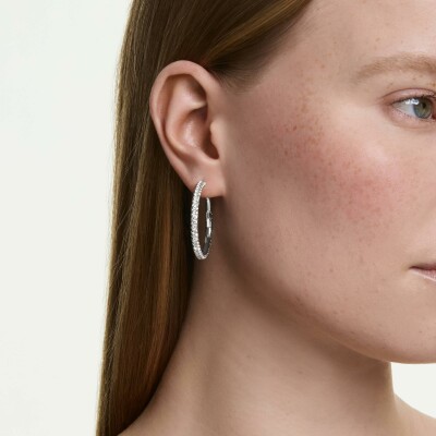 Boucles d'oreilles créoles Swarovski Dextera en cristaux Swarovski et métal rhodié