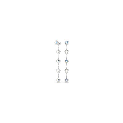 Boucles d'oreilles pendantes Swarovski Chroma en cristaux Swarovski et métal rhodié