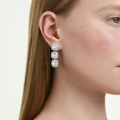 Boucles d'oreilles pendantes Swarovski Una en cristaux Swarovski et métal rhodié