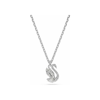 Pendentif Swarovski Swan en cristaux Swarovski, métal rhodié et oxyde de zirconium