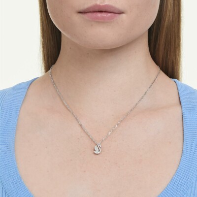 Pendentif Swarovski Swan en cristaux Swarovski, métal rhodié et oxyde de zirconium