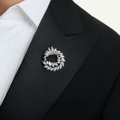 Broche Swarovski Mesmera en métal rhodié et oxyde de zirconium