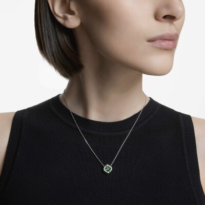 Pendentif Swarovski Una en métal rhodié et oxyde de zirconium