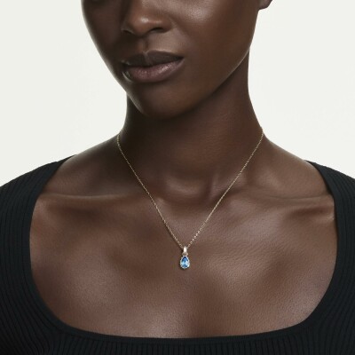 Pendentif Swarovski Chroma en cristaux Swarovski, métal doré et oxyde de zirconium