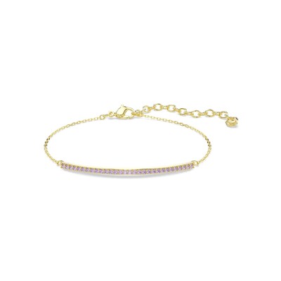 Bracelet Swarovski en métal doré et oxyde de zirconium
