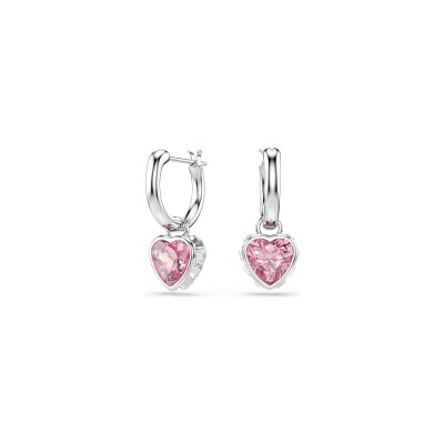 Boucles d'oreilles pendantes Swarovski Chroma en cristaux Swarovski, métal rhodié et oxyde de zirconium