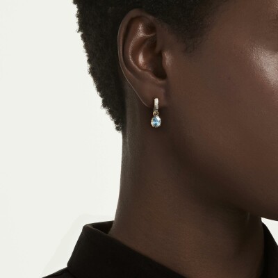 Boucles d'oreilles pendantes Swarovski Chroma en cristaux Swarovski, métal doré et oxyde de zirconium