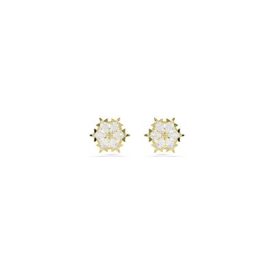 Clous d'oreilles Swarovski Magic en métal doré et oxyde de zirconium