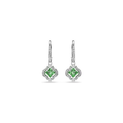 Boucles d'oreilles pendantes Swarovski Una en cristaux Swarovski, métal rhodié et oxyde de zirconium
