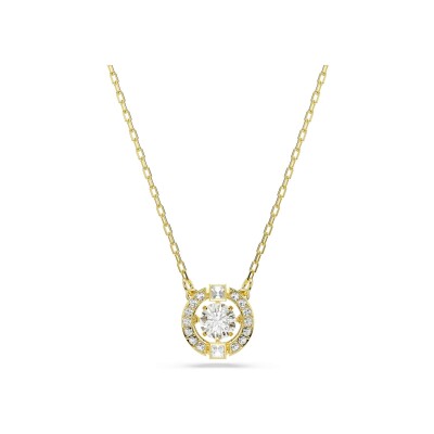Pendentif Swarovski Una en cristaux Swarovski, métal doré et oxyde de zirconium