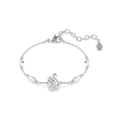 Bracelet Swarovski Swan en métal rhodié et oxyde de zirconium