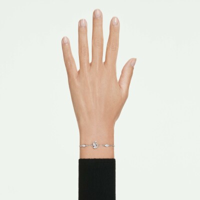 Bracelet Swarovski Swan en métal rhodié et oxyde de zirconium