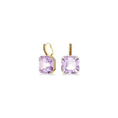 Boucles d'oreilles pendantes Swarovski Millenia en cristaux Swarovski et métal doré