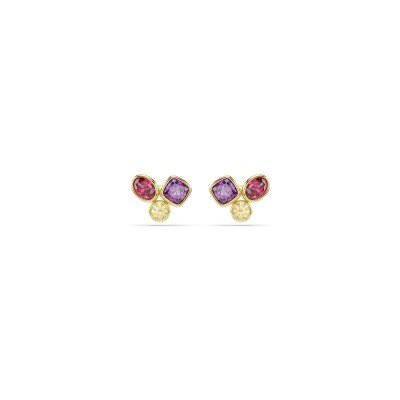 Clous d'oreilles Swarovski Imber en métal doré et oxyde de zirconium