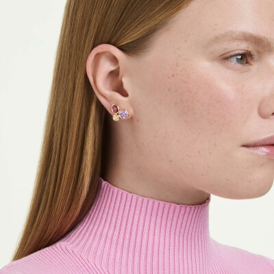 Clous d'oreilles Swarovski Imber en métal doré et oxyde de zirconium