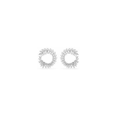 Boucles d'oreilles créoles Swarovski Mesmera en métal rhodié et oxyde de zirconium