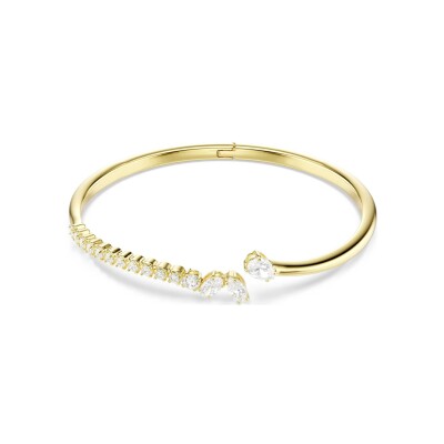 Bracelet jonc Swarovski Mesmera en métal doré et oxyde de zirconium, taille L