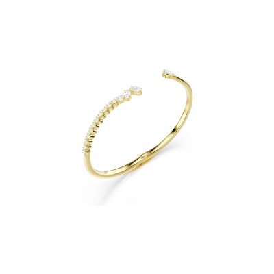 Bracelet jonc Swarovski Mesmera en métal doré et oxyde de zirconium, taille L