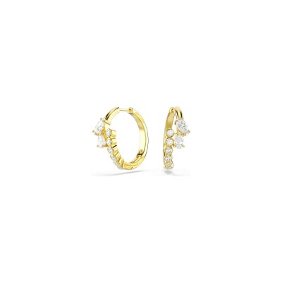 Boucles d'oreilles créoles Swarovski Mesmera en métal doré et oxyde de zirconium