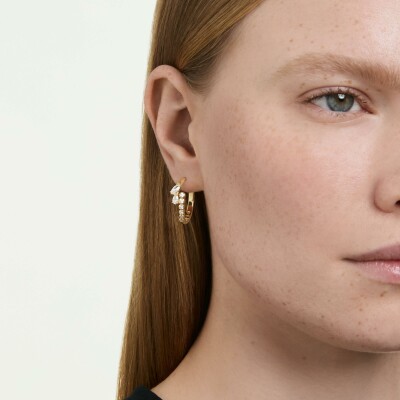 Boucles d'oreilles créoles Swarovski Mesmera en métal doré et oxyde de zirconium
