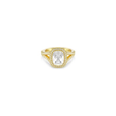 Bague Swarovski Una en cristaux Swarovski, métal doré et oxyde de zirconium, taille 55