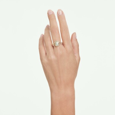 Bague Swarovski Una en cristaux Swarovski, métal doré et oxyde de zirconium, taille 55