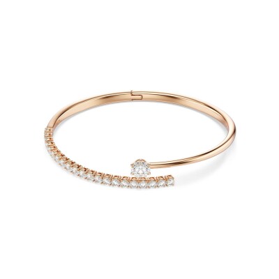 Bracelet jonc Swarovski Matrix en métal doré rose et oxyde de zirconium, taille M