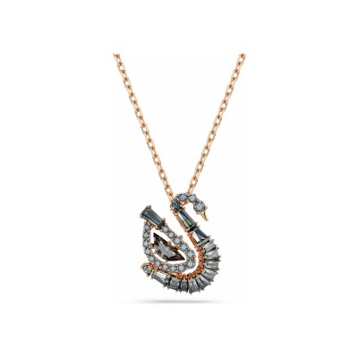 Pendentif Swarovski Swan en métal doré rose et oxyde de zirconium