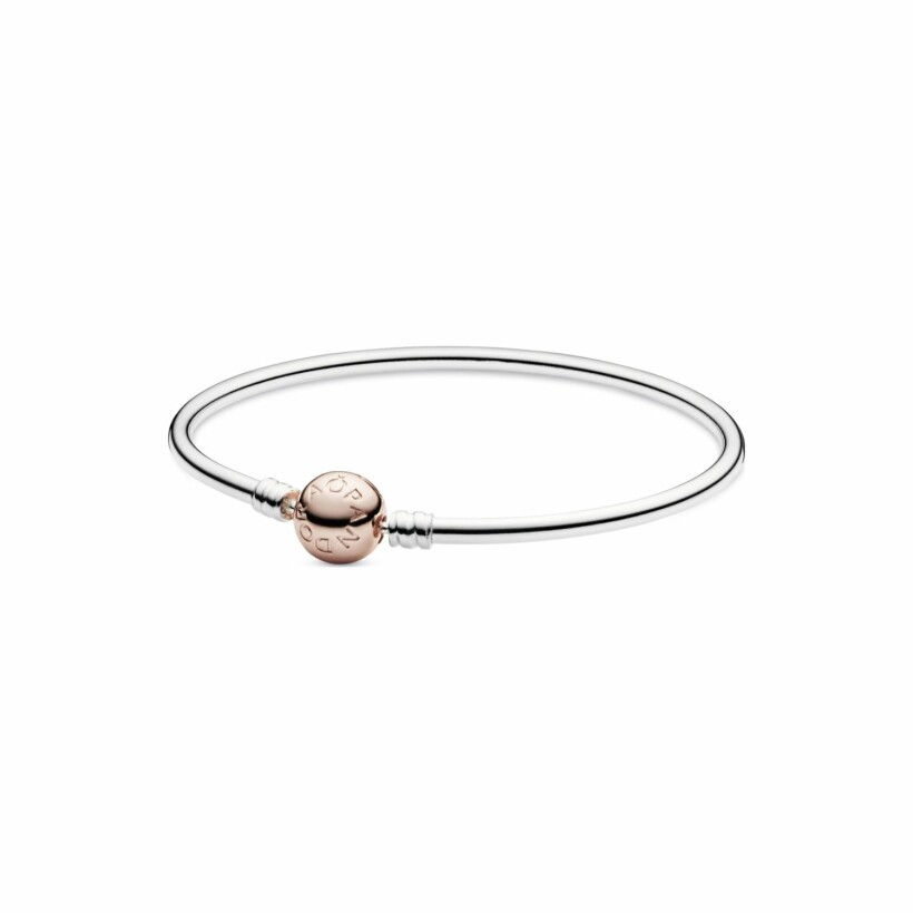 Bracelet jonc Pandora Icons moments en métal doré rose et argent, 21 cm