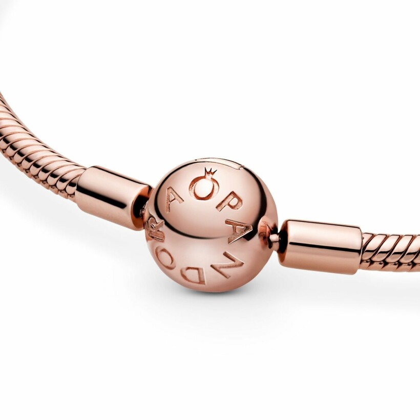 Bracelet Pandora Icons maille serpent moments en métal doré rose, 17 cm