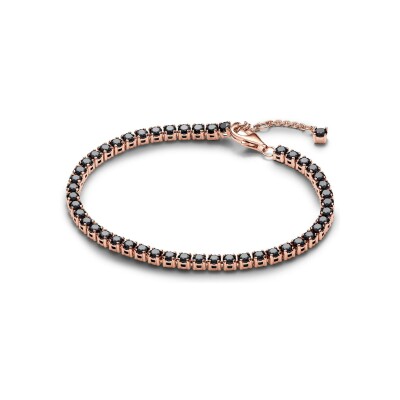 Bracelet Pandora Rivière Scintillant Noir en métal doré rose et oxydes de zirconium, 16 cm