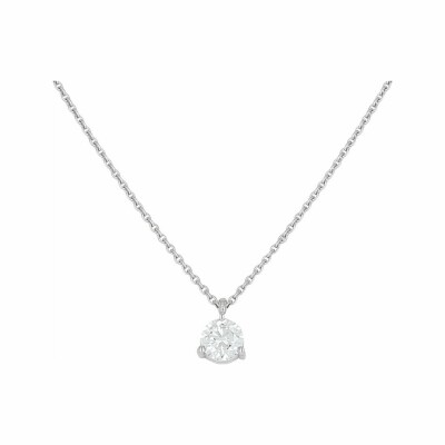 Pendentif diamant en or blanc, 40 cm