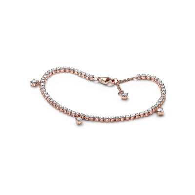 Bracelet Pandora Timeless Rivière Gouttes Scintillantes en métal doré rose, 18cm