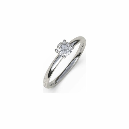 Solitaire Tendance en or blanc et diamant de 0.5ct