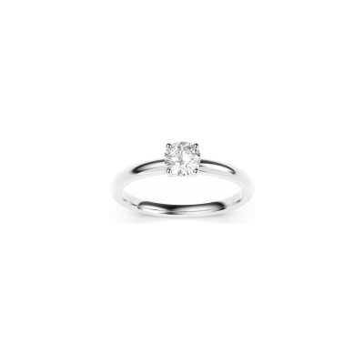 Bague solitaire Frojo en or blanc et diamants, taille 52