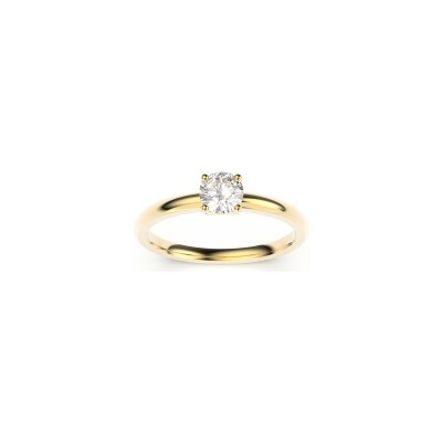 Bague solitaire Frojo en or jaune et diamants, taille 52