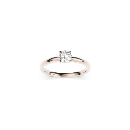 Bague solitaire Frojo en or rose et diamants, taille 53