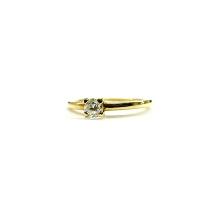 Solitaire Isabelle Barrier en or jaune et diamant de 0.10ct, taille 48