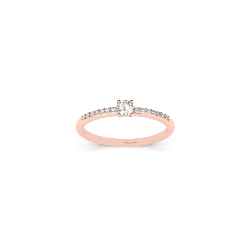 Solitaire Infini en or rose et diamants