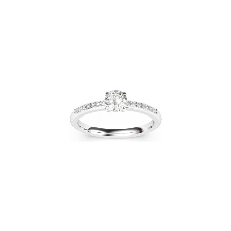 Bague solitaire Frojo en or blanc et diamants, taille 52