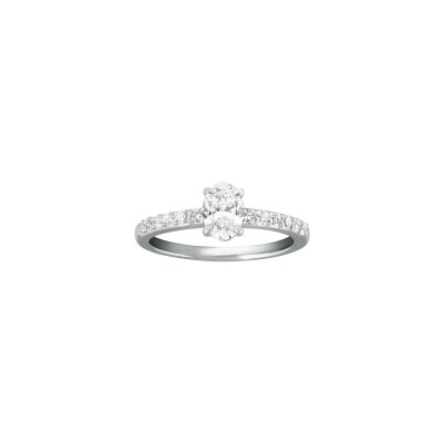 Bague solitaire Frojo en or blanc et diamants, taille 53