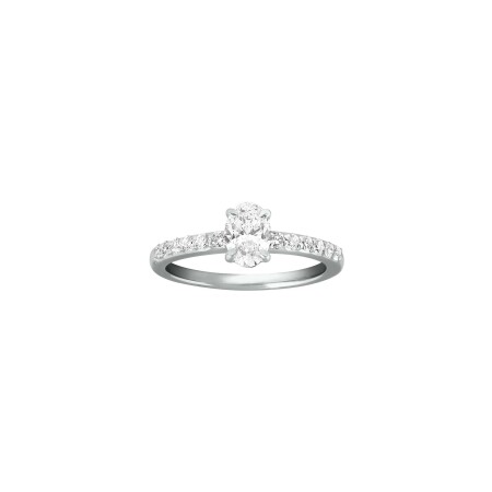 Bague solitaire Frojo en or blanc et diamants, taille 53